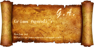 Grimm Agenór névjegykártya